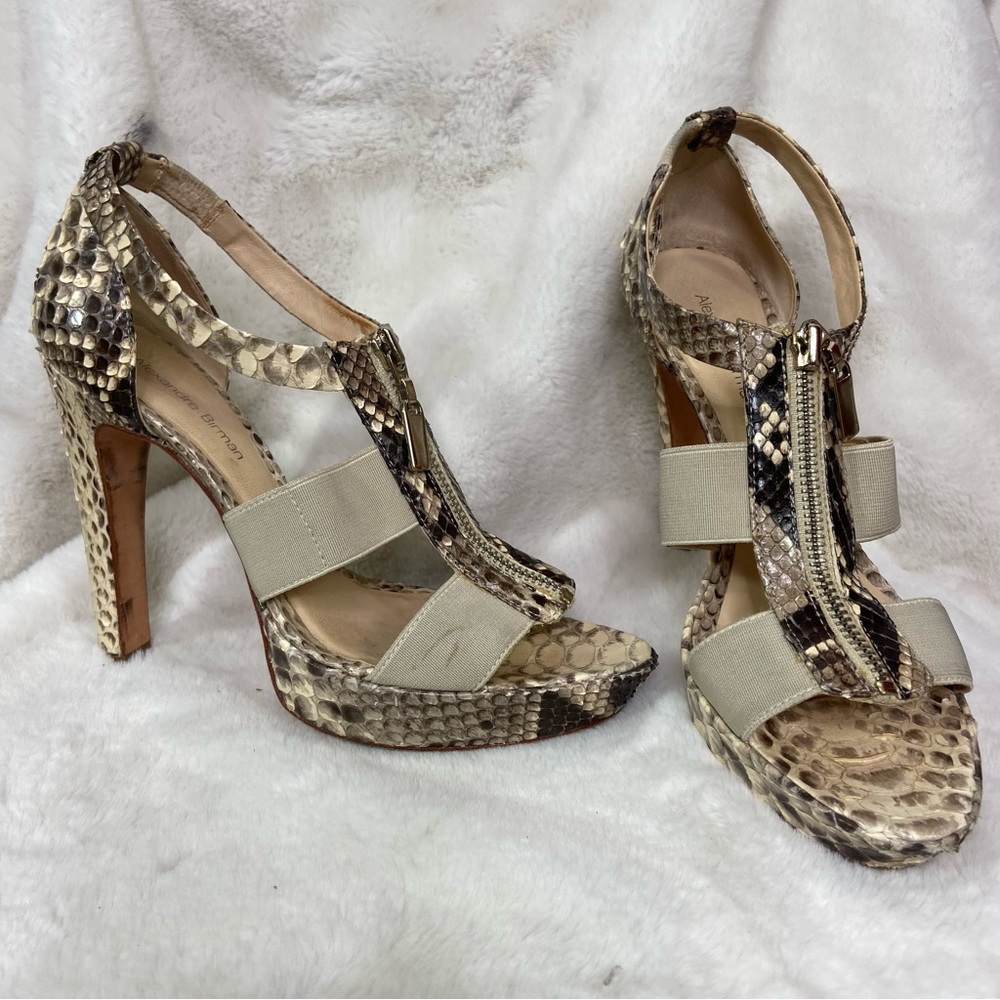 Alexandre Birman Python Snakeskin Platform Zip He… - image 1